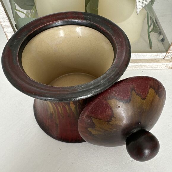 Vintage Studio Art Pottery Vase Home Decor Northwest Potter Black Red Yellow - Picture 5 of 12